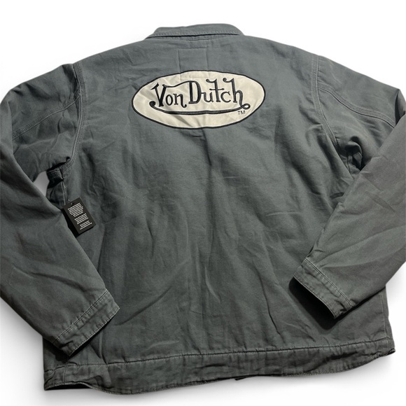 Von Dutch Originals Quilted Work Jacket XL Gray NWT Back Logo - Picture 6 of 8
